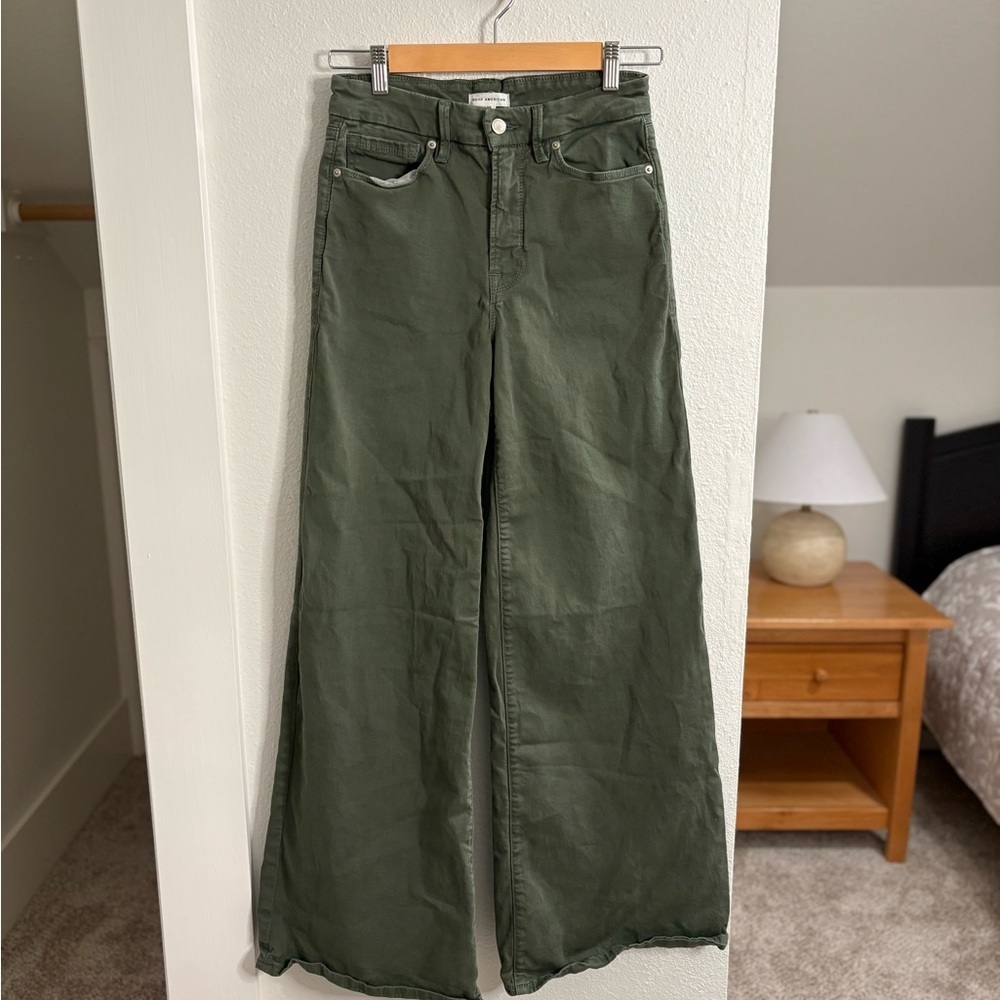 Good American Olive Green Wide-Leg Jeans - Picture 5 of 8